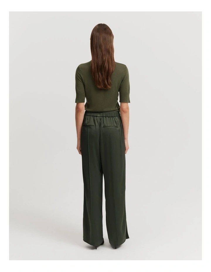 Satin Pull-on Pant in Hunter Green image 4