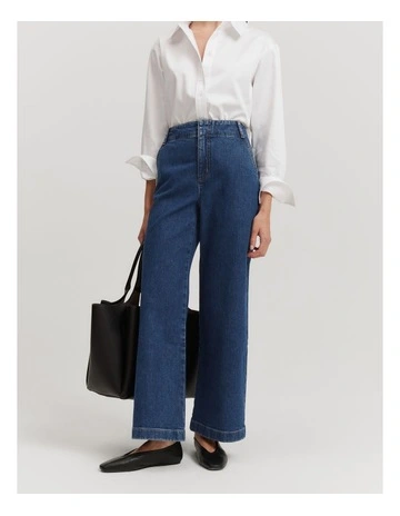 High Rise Wide Leg Jean in Dark Indigo