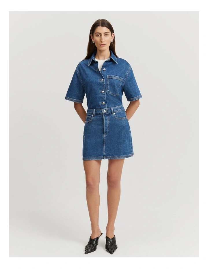 Country Road Denim Mini Skirt in Mid Blue Wash | MYER