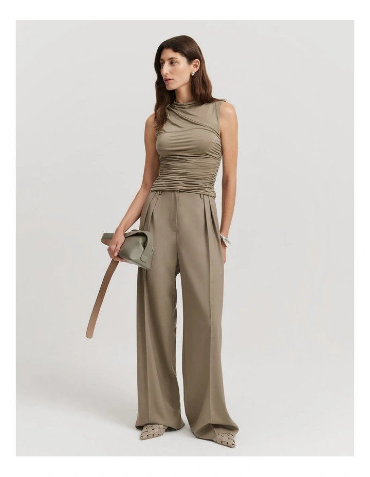 Cupro Jersey Tank in Sicilian Olive image 1