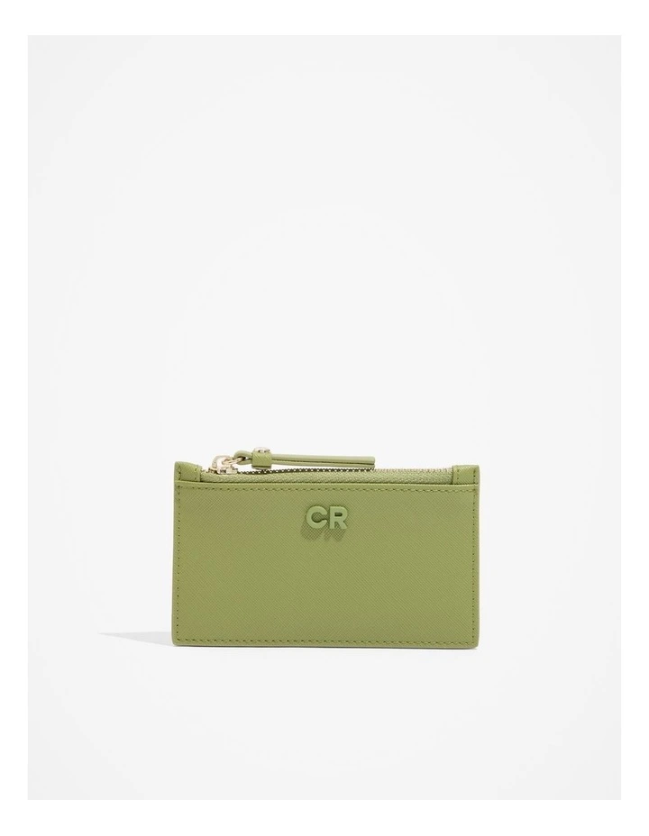Branded Credit Card Purse in Cactus image 1