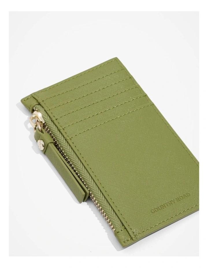 Branded Credit Card Purse in Cactus image 2
