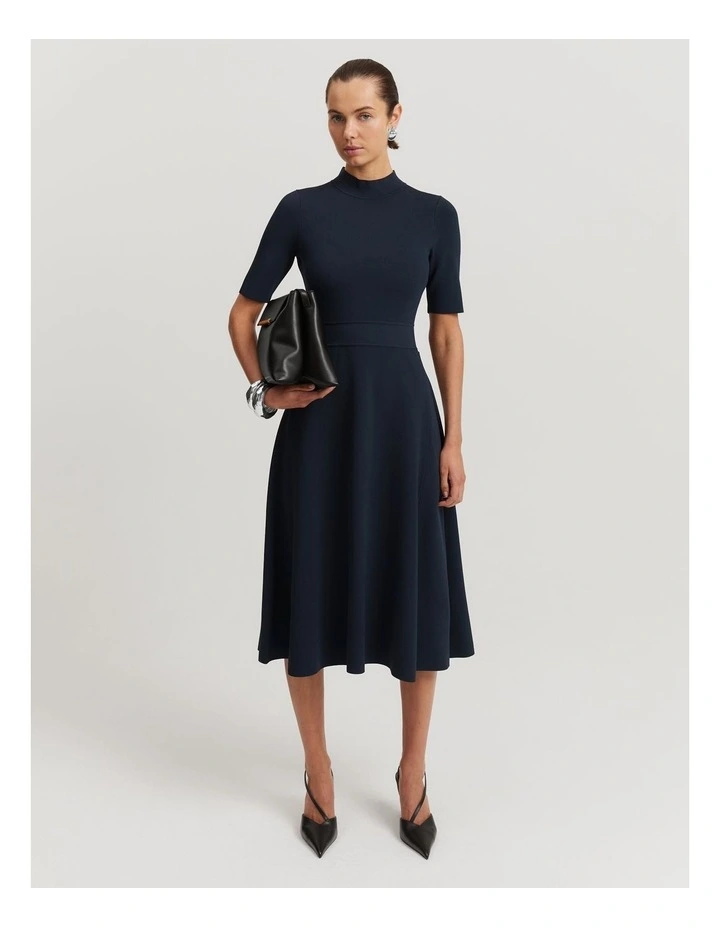 Compact Knit Dress in Midnight Blue image 1