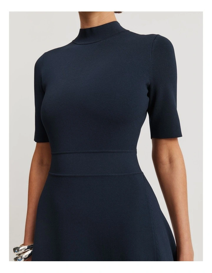 Compact Knit Dress in Midnight Blue image 2