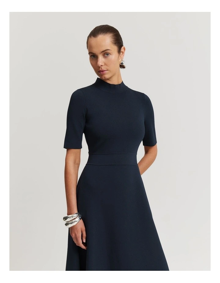 Compact Knit Dress in Midnight Blue image 3