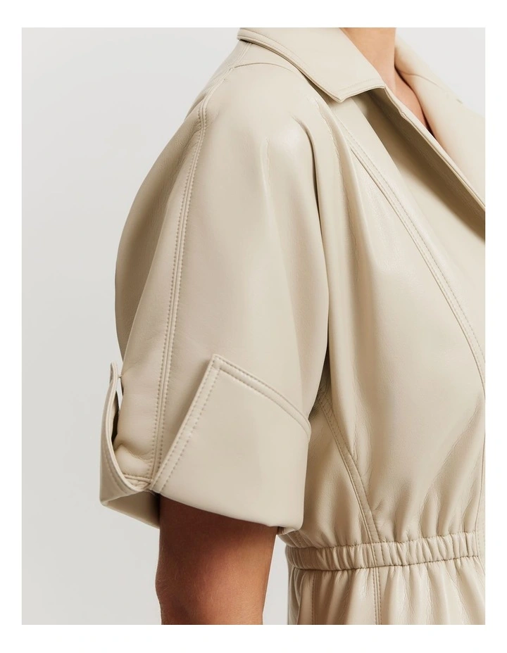 Country Road Cuff Detail Shirt Dress in Oat Milk | MYER