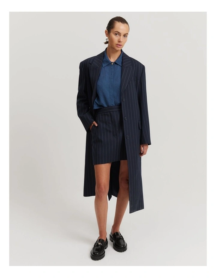 Cropped Linen Shirt in Twilight image 2