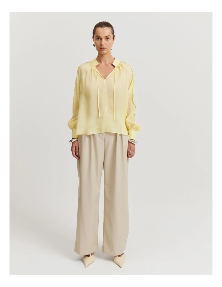 Pleat Detail Blouse in Lemon Sorbet image 1