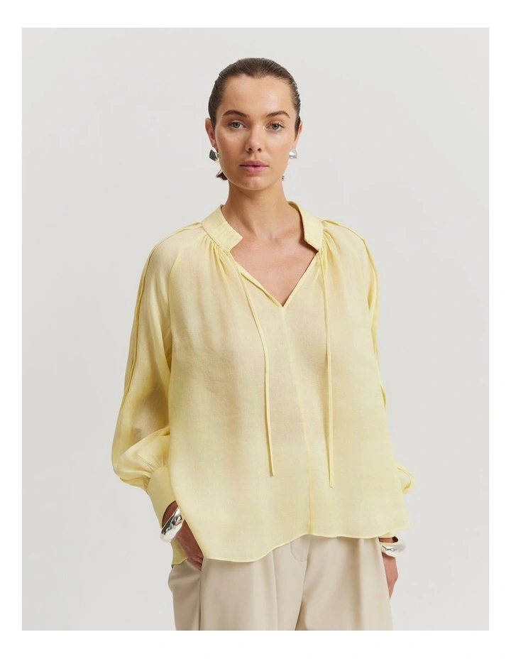 Pleat Detail Blouse in Lemon Sorbet image 4