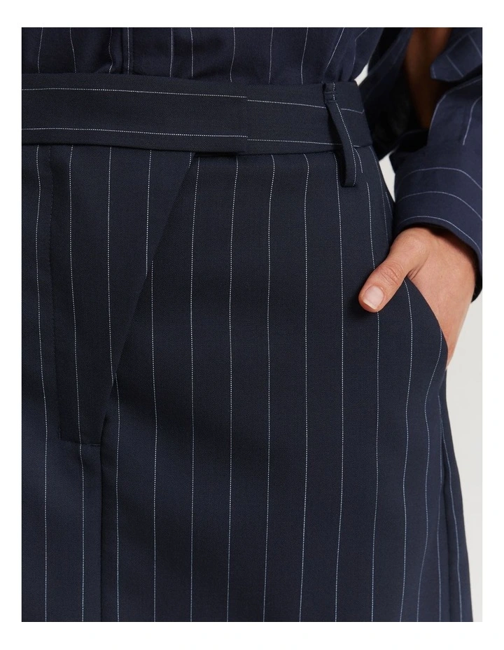 Mini Wool Skirt in Midnight Stripe image 3
