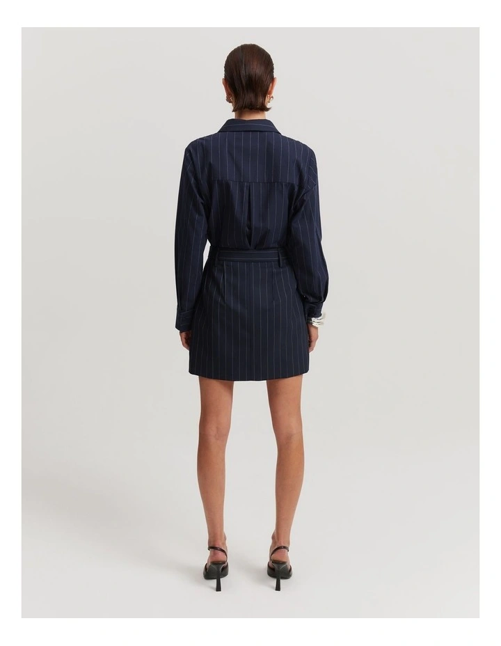 Mini Wool Skirt in Midnight Stripe image 4