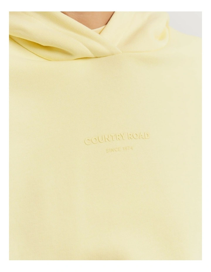 Australian Cotton Overhead Hooded Sweat in Lemon Sorbet image 3