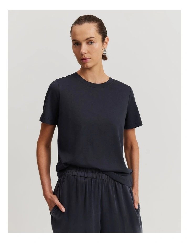 Australian Cotton Slim Fit T-shirt in Navy image 2