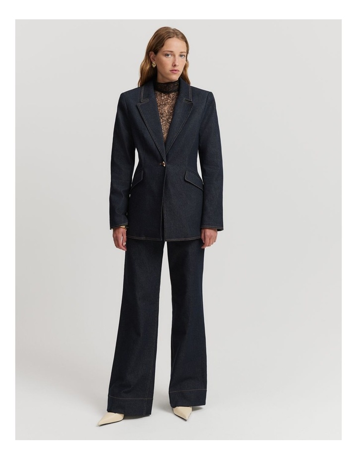 Cinched Denim Blazer in Indigo Rinse Indigo