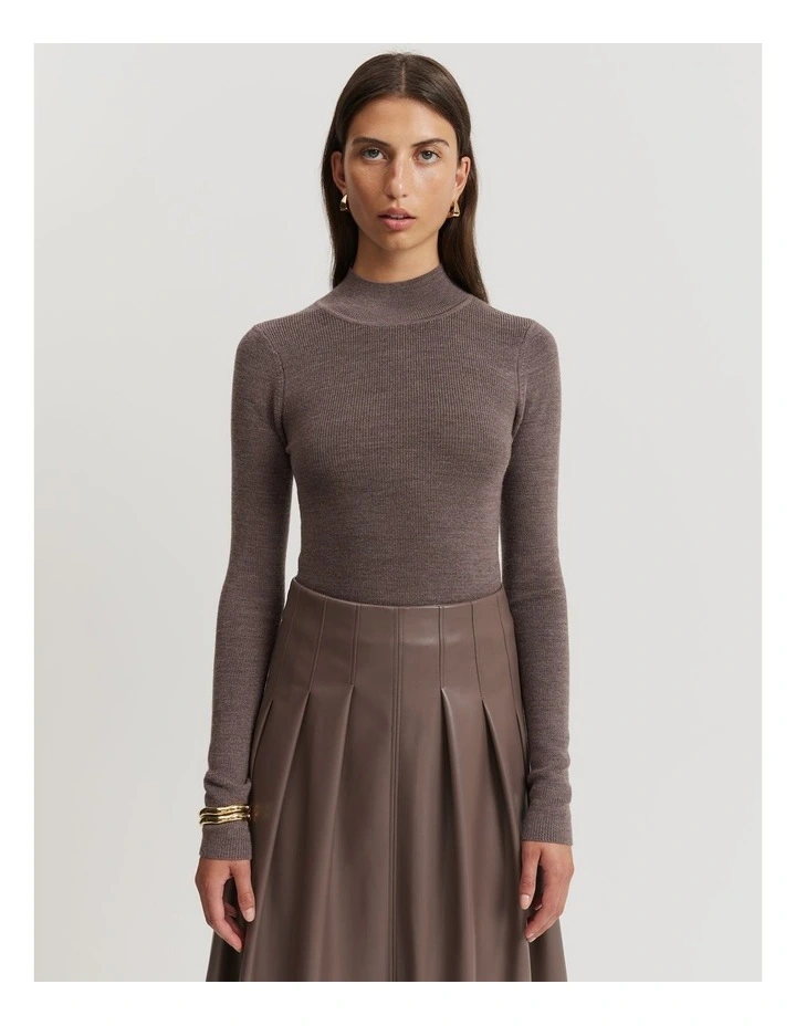 Merino Mock Turtleneck Knit Dress
