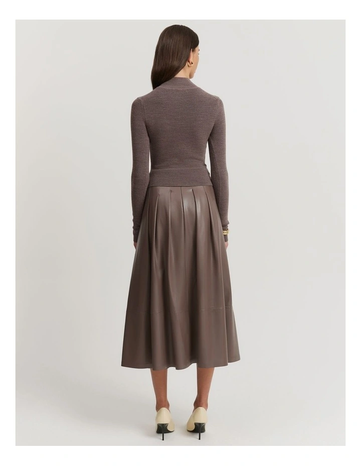 Australian Merino Mock Neck Knit in Truffle Marle image 4