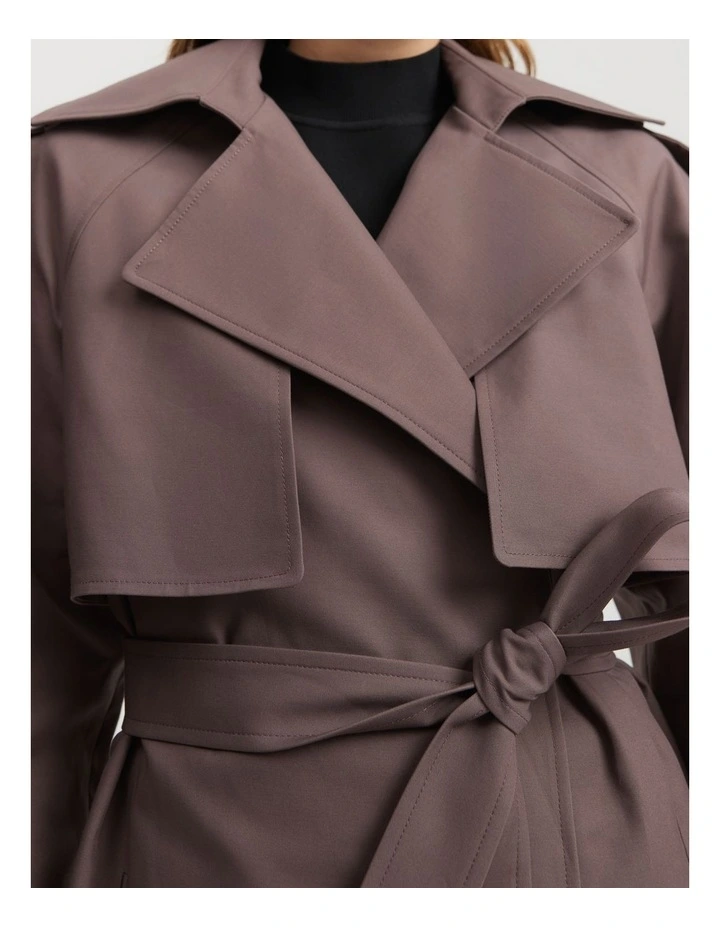 Organically Grown Cotton Trench Coat in Truffle image 2