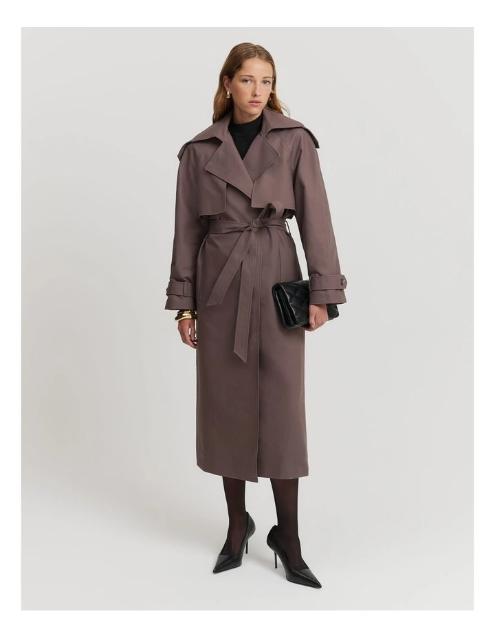 Organically Grown Cotton Trench Coat in Truffle image 4