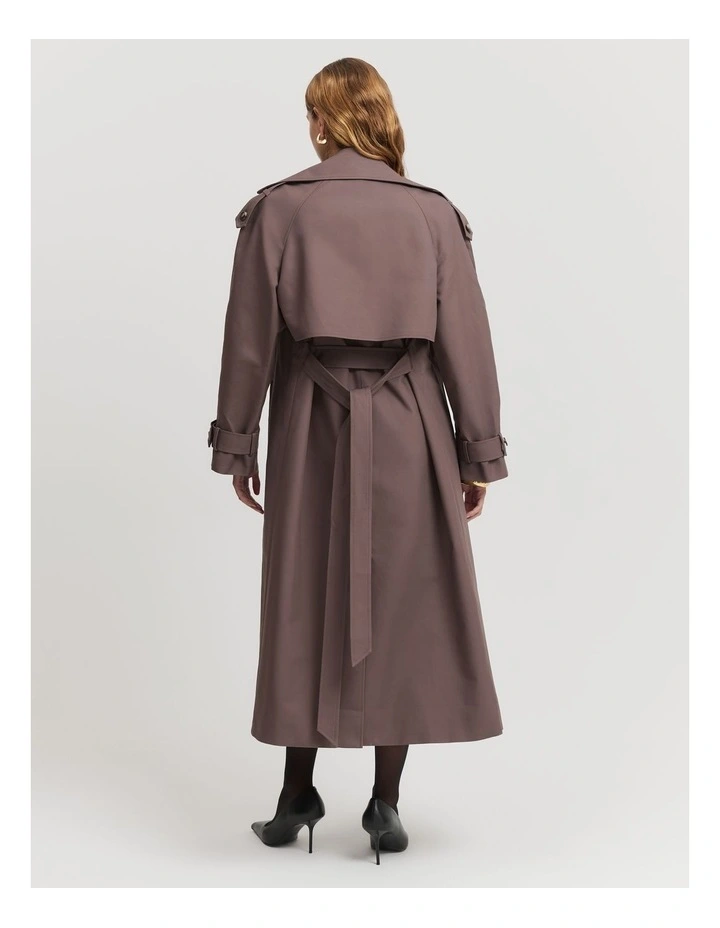 Organically Grown Cotton Trench Coat in Truffle image 5