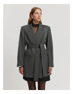 Relaxed Blazer Coat in Charcoal