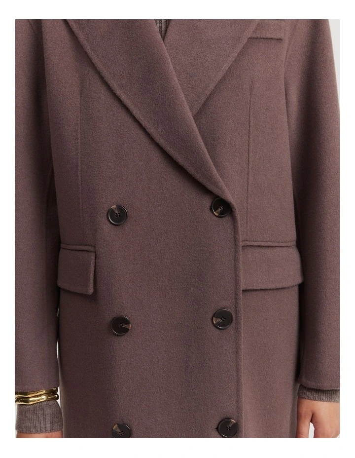 Double-breasted Soft Coat in Truffle image 2