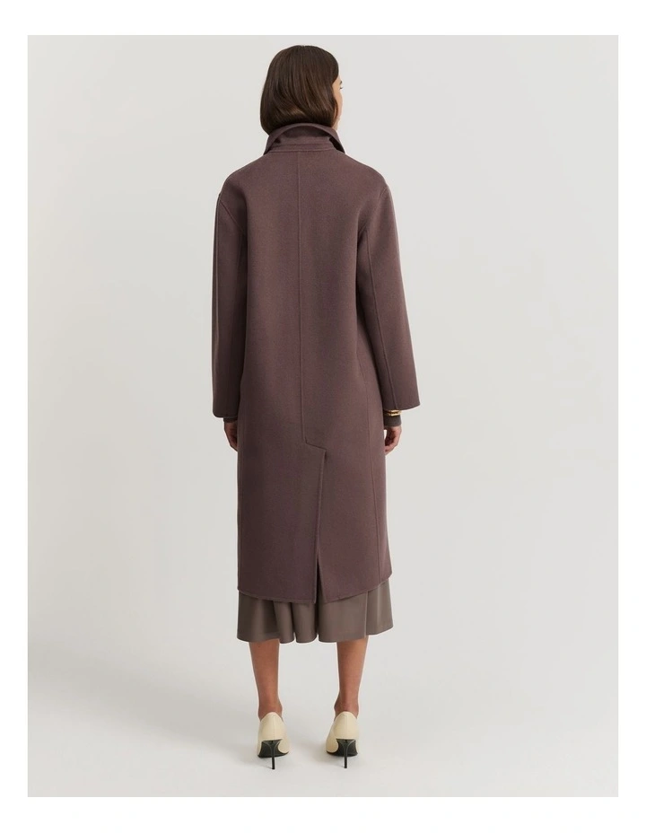 Country Road Double-breasted Soft Coat In Truffle | MYER