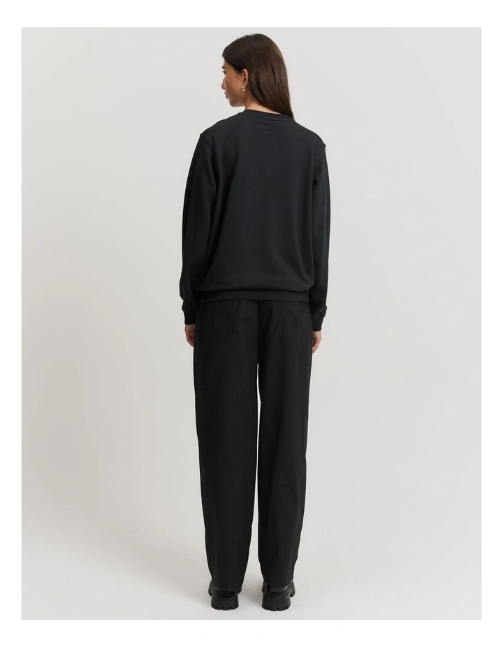 Cotton Relaxed Fit Sweat in Black image 4