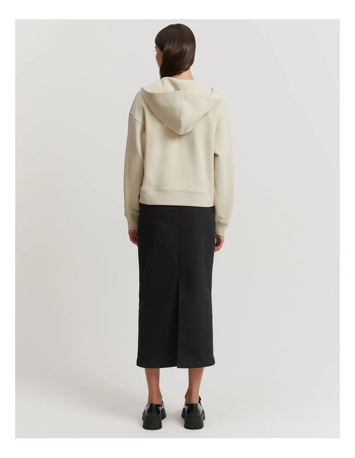 Australian Cotton Crop Zip Hooded Sweat Top in Cloud image 4