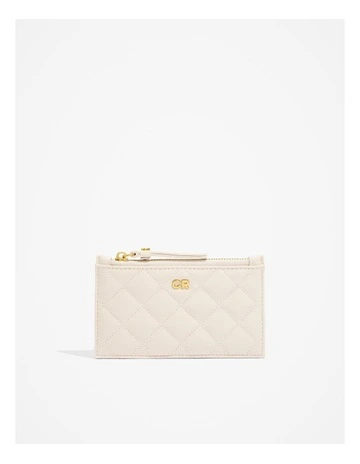 Quilted Credit Card Purse in Oyster