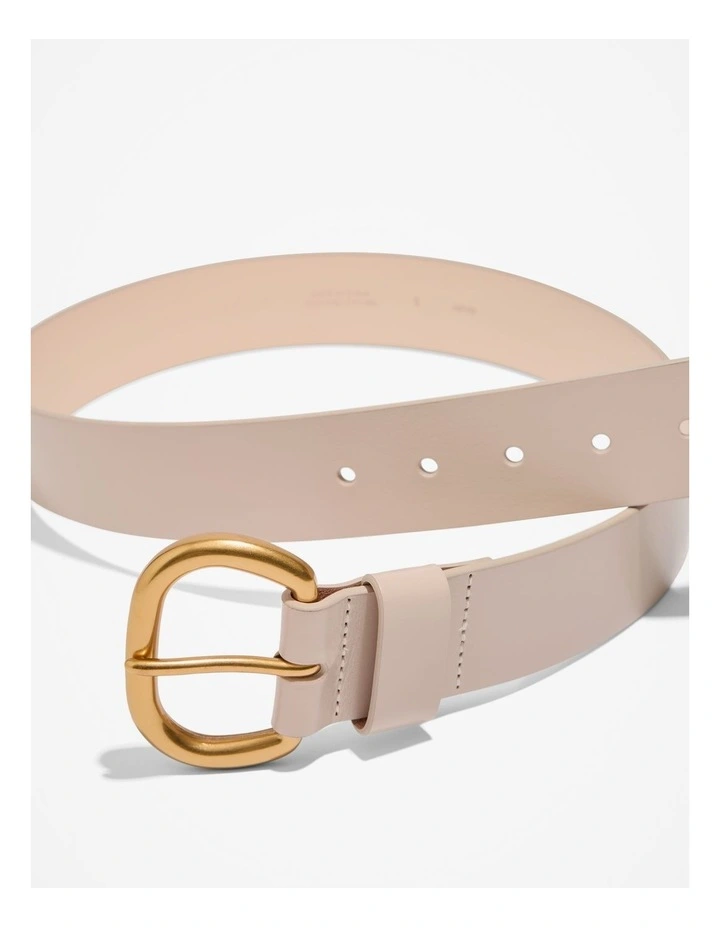 Solid Buckle Belt in Oat Milk image 1