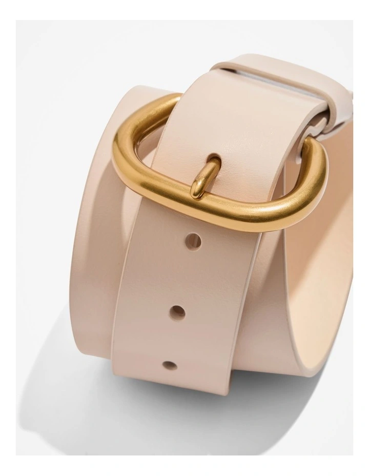 Solid Buckle Belt in Oat Milk image 3