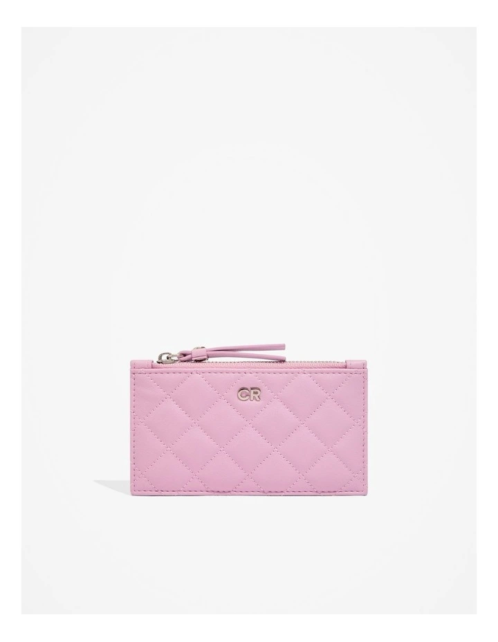 Quilted Credit Card Purse in Rose image 1