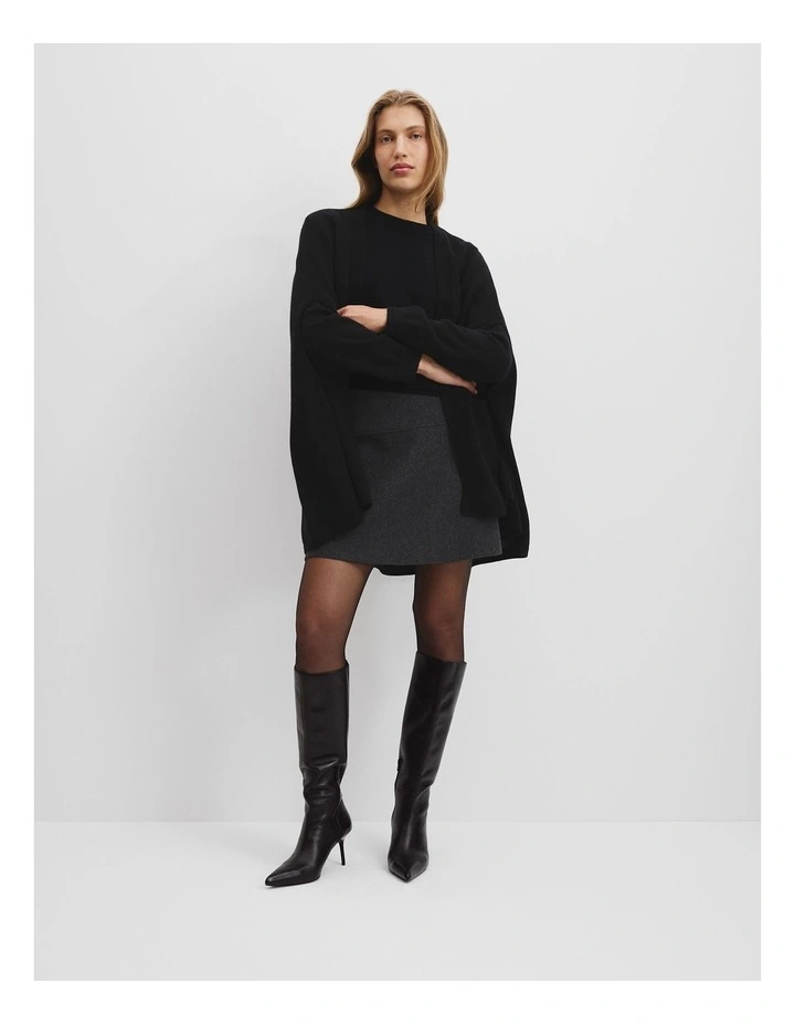 Organically Grown Cotton Blend Pocket Cape Jacket in Black image 1
