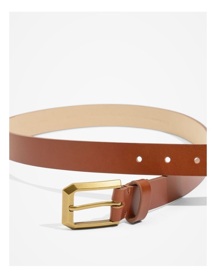 Geometric Buckle Belt in Tan