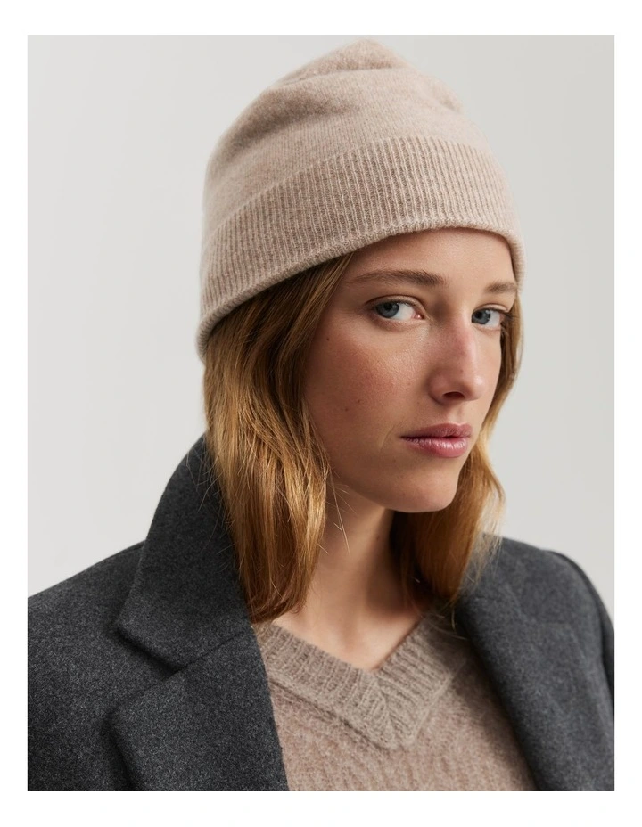 Gcs-certified Cashmere Beanie in Fawn Marle image 2