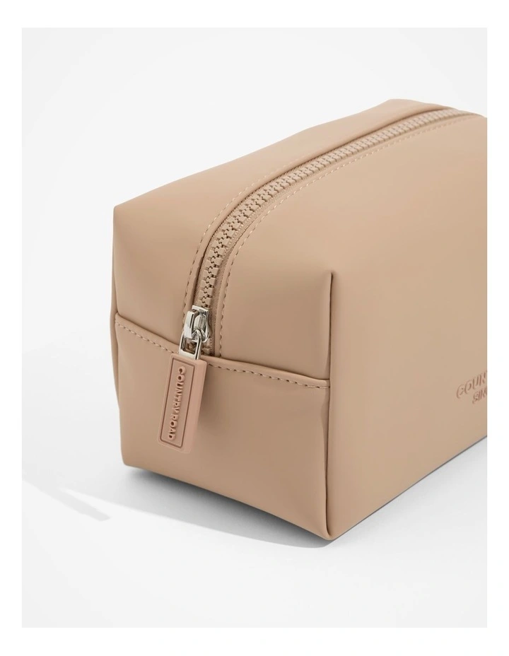Coated Daily Cosmetic Bag in Nougat image 2