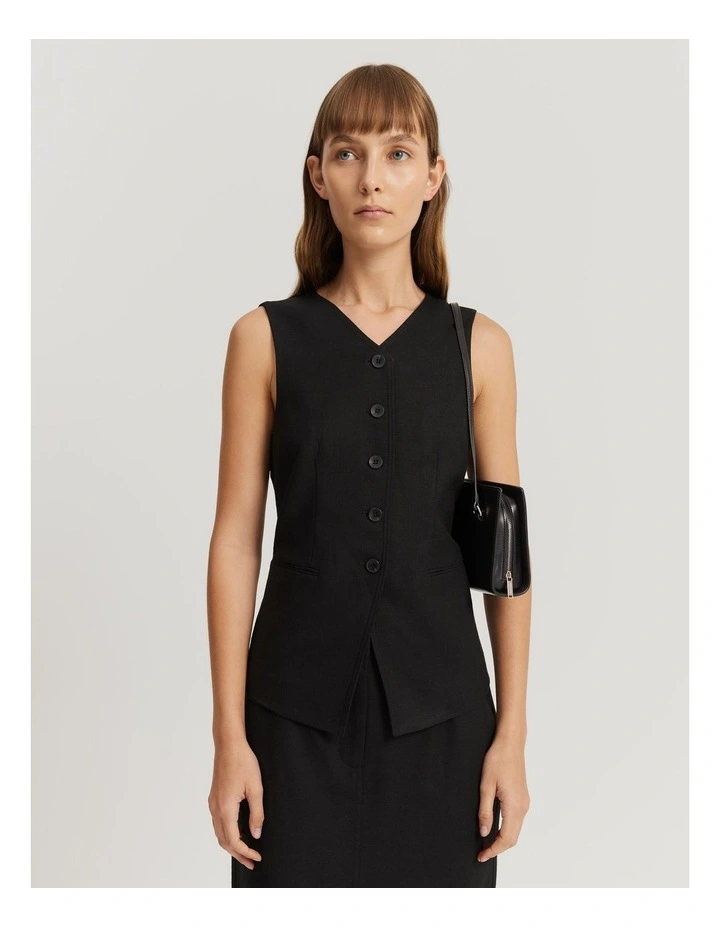 Herringbone Vest in Black image 1