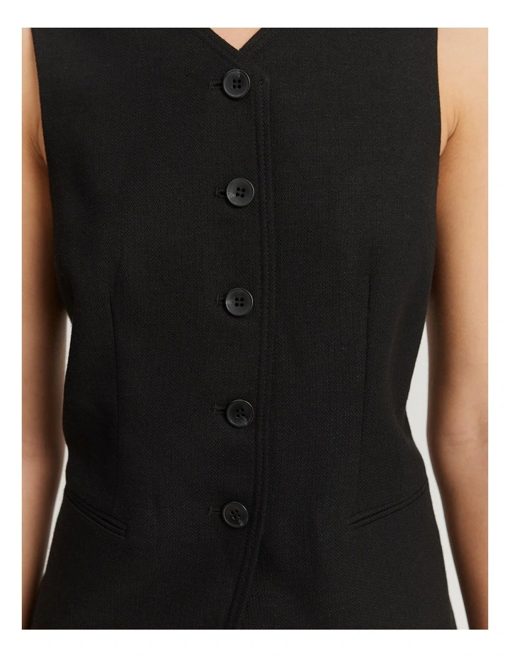 Herringbone Vest in Black image 2