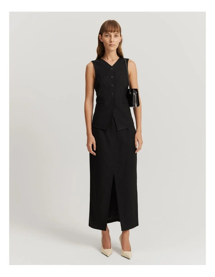 Herringbone Vest in Black image 3