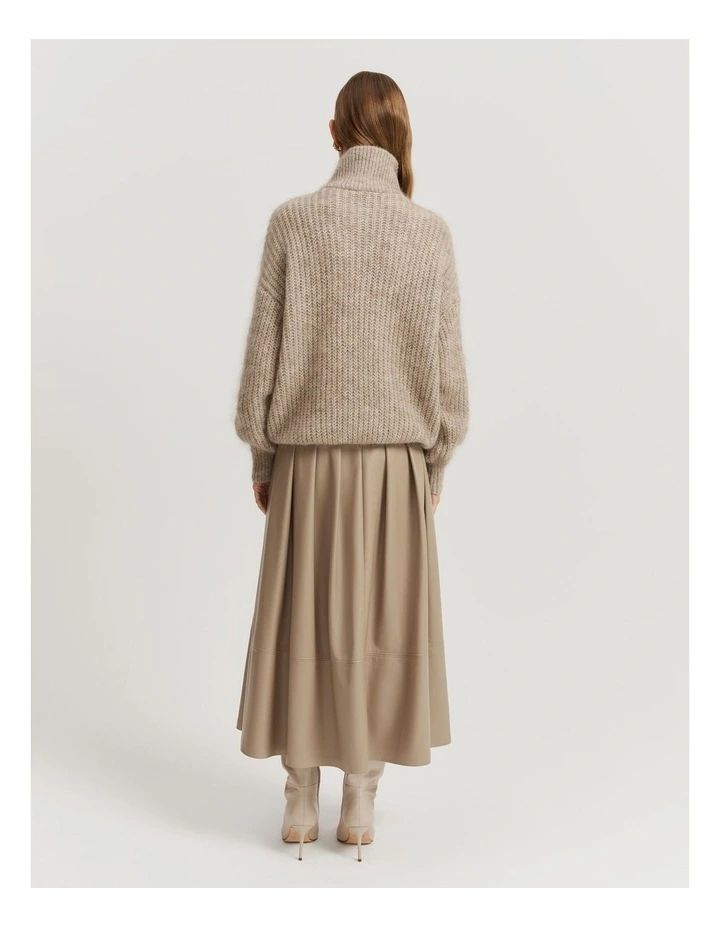 Zip Detail Knit in Fawn Marle image 5