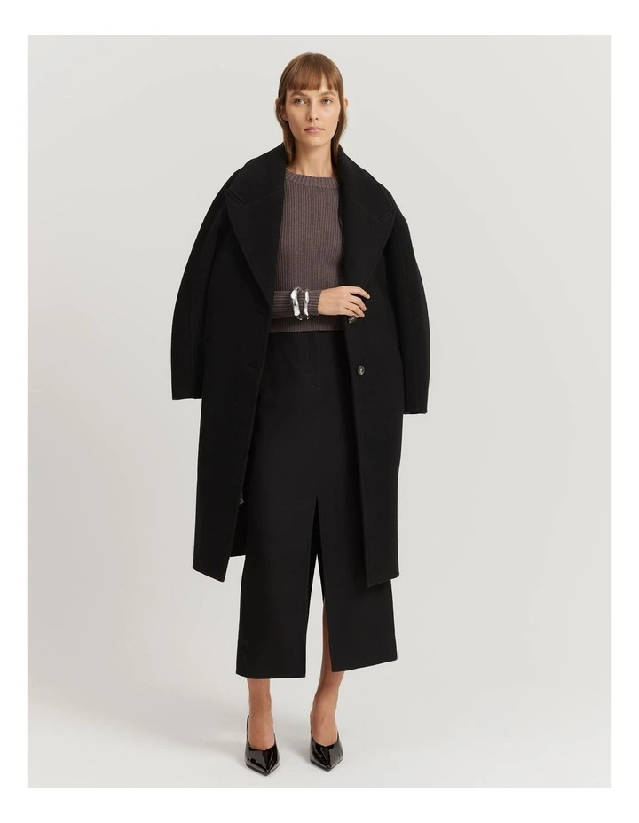 Organically Grown Cotton Blend Crop Rib Knit in Truffle Marle image 3