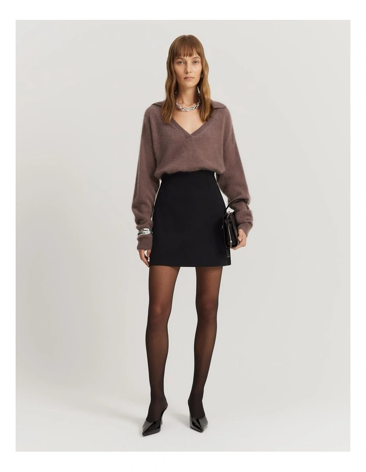 Gcs-certified Brushed Cashmere Polo in Truffle image 1