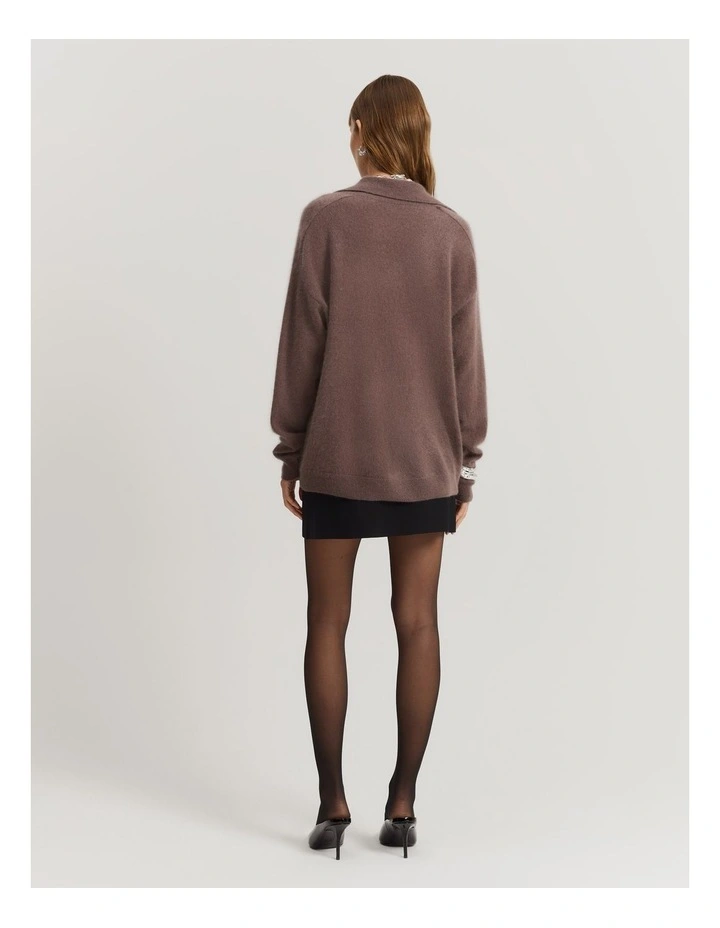 Gcs-certified Brushed Cashmere Polo in Truffle image 5