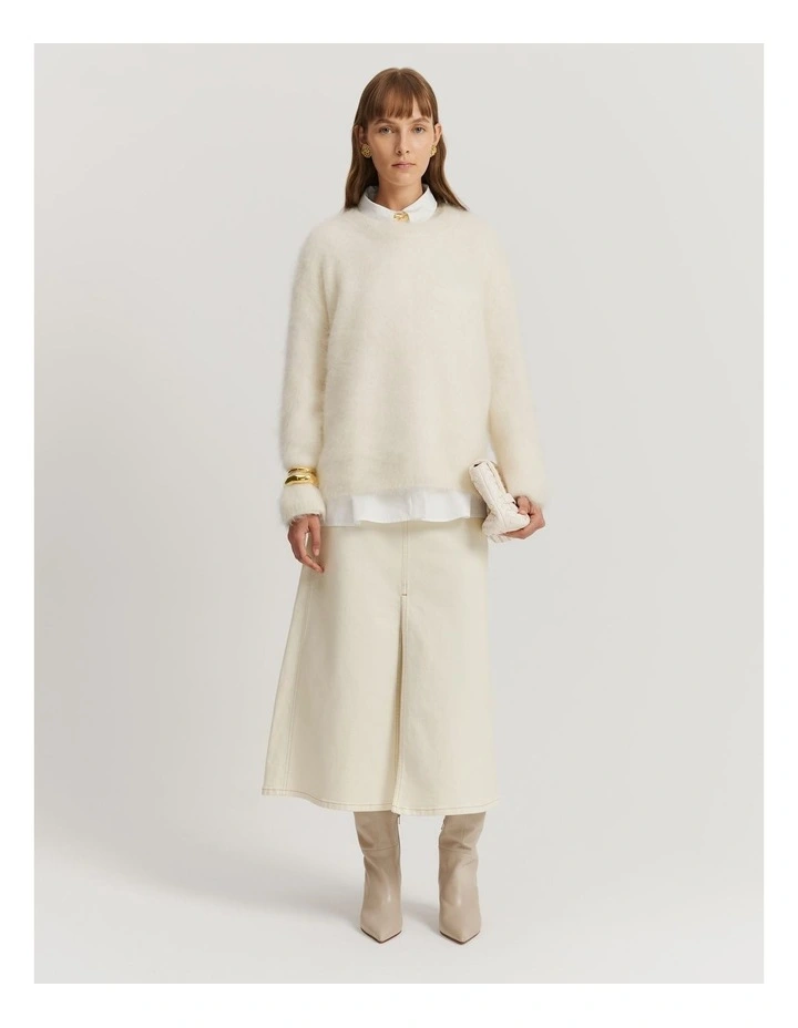 Soft Fluffy Crew Neck in Cream image 1