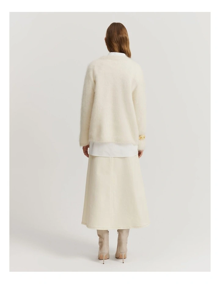 Soft Fluffy Crew Neck in Cream image 4