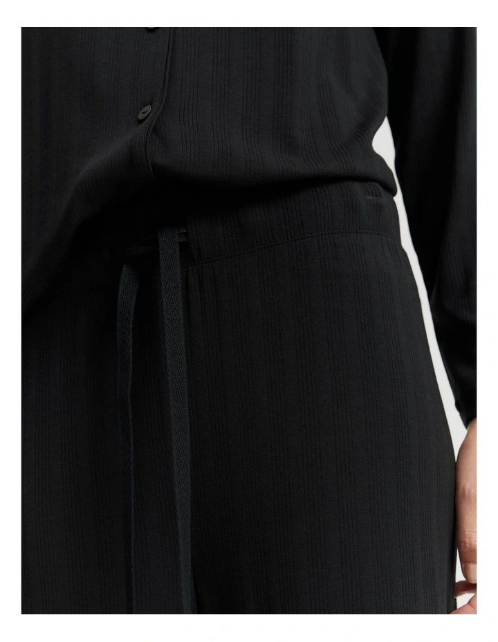 Wide Legging Pyjama Pant in Black image 3