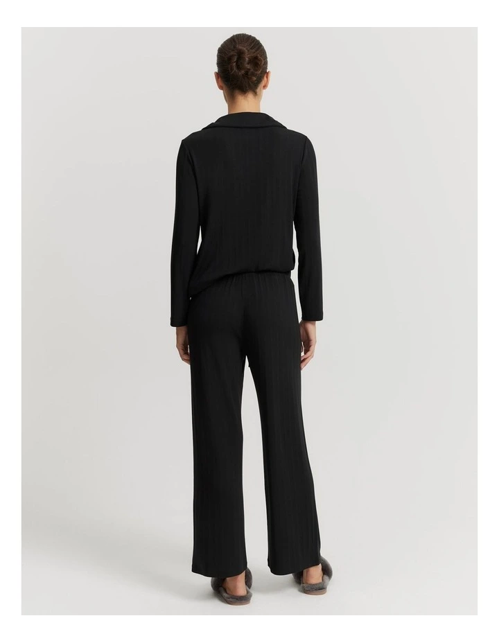 Wide Legging Pyjama Pant in Black image 4