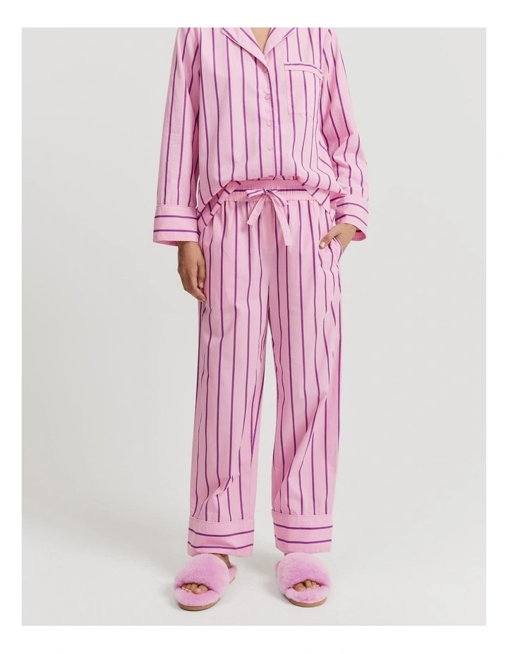 Australian Cotton Stripe Pyjama Set in Rose Stripe image 2