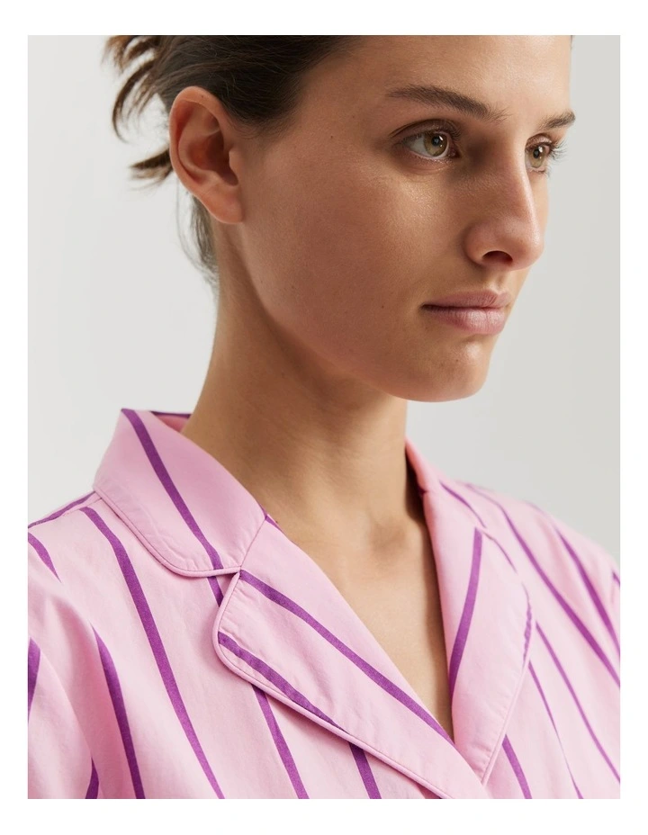 Australian Cotton Stripe Pyjama Set in Rose Stripe image 3