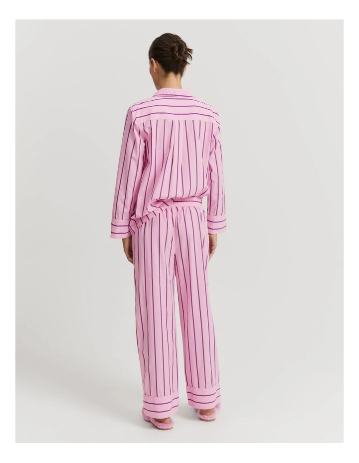Australian Cotton Stripe Pyjama Set in Rose Stripe image 4
